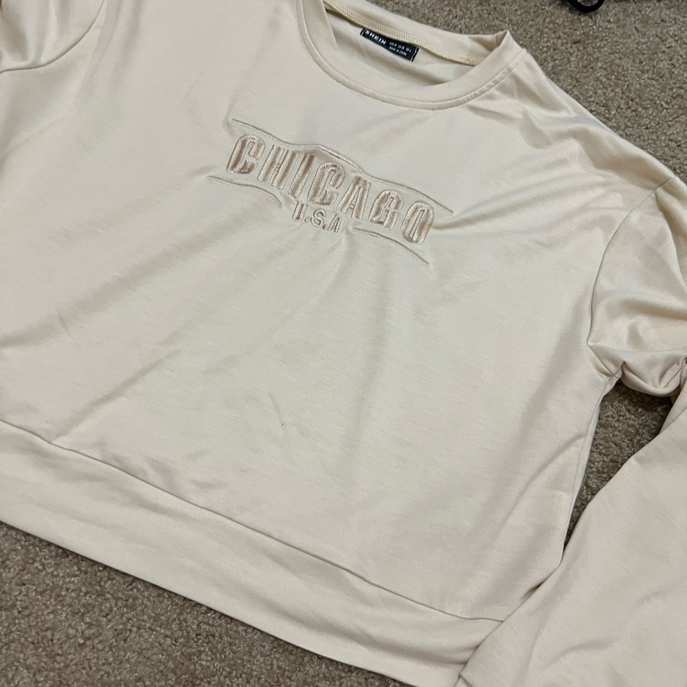 shein tan crewneck